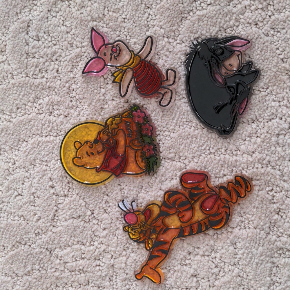 Winnie the Pooh stained glass charms set
